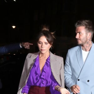 David Beckham, Victoria Beckham - Les célébrités assistent au dîner Beckham organisé au "Harry's Bar" lors de la Fashion week à Londres, le 15 septembre 2019.