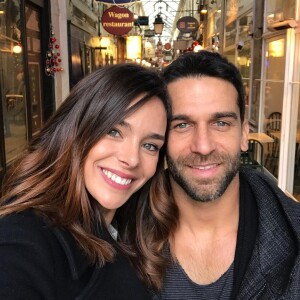 Marine Lorphelin avec son fiancé Christophe, le 23 décembre 2018