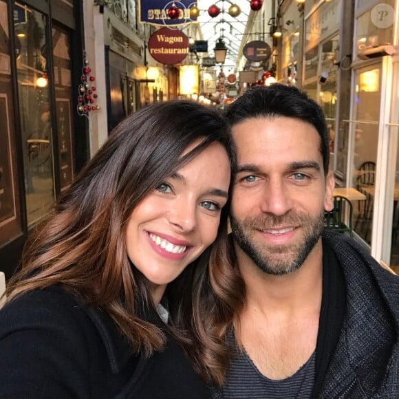 Marine Lorphelin avec son fiancé Christophe, le 23 décembre 2018