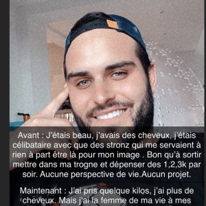 Nikola Lozina (Les Marseillais) s'explique sur sa prise de poids sur Instagram - 19 mai 2020