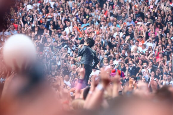 Nicola Sirkis et son groupe Indochine en concert au Stade France à Paris. Le 27 juin 2014