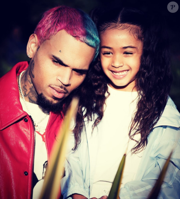 Chris Brown et sa fille Royalty. Février 2020.
