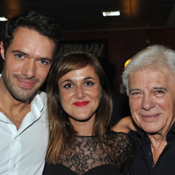 Exclusif - Nicolas, sa soeur Victoria et leur père Guy Bedos - Aftershow du spectacle de Guy Bedos "La der des der" à l'Olympia à Paris. Le 23 décembre 2013.