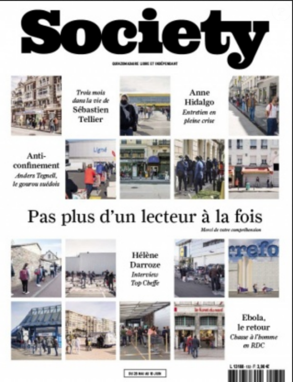 Couverture du nouveau numéro du magazine "Society" paru le 28 mai 2020