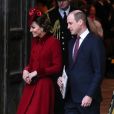 Le prince William, duc de Cambridge, et Kate Middleton, duchesse de Cambridge - La famille royale d'Angleterre à la sortie de la cérémonie du Commonwealth en l'abbaye de Westminster à Londres, le 9 mars 2020.