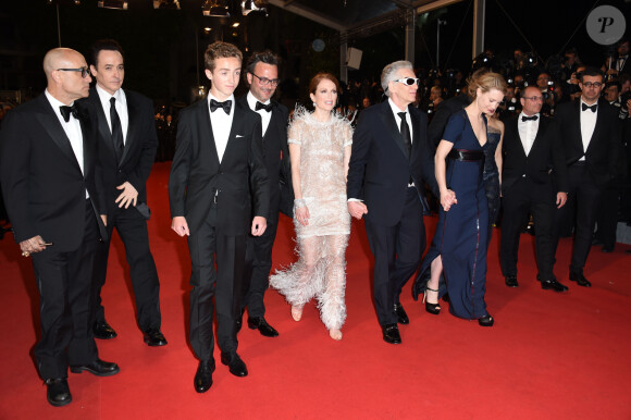 Bruce Wagner, John Cusack, Evan Bird, Michel Merkt, Julianne Moore, David Cronenberg, Mia Wasikowska, Martin Katz et Said Ben Said - Montée des marches du film "Maps to the stars" lors du 67 ème Festival du film de Cannes – Cannes le 19 mai 2014.