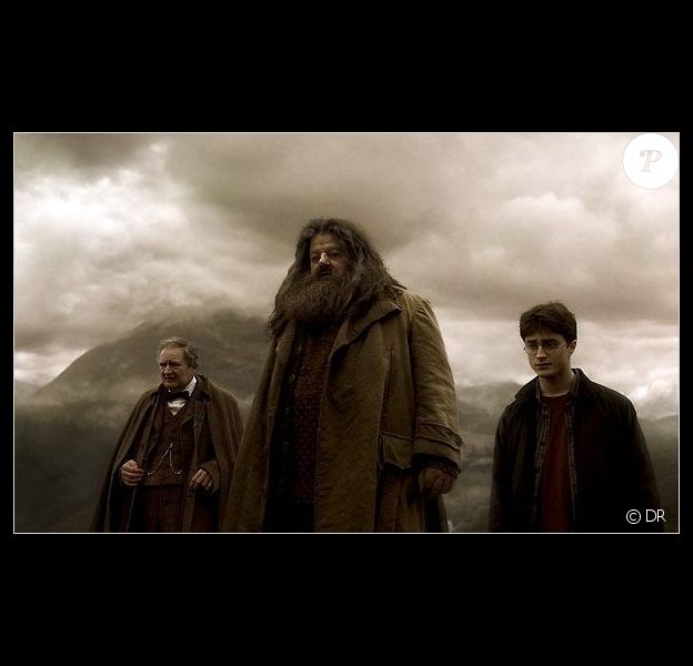 Robbie Coltrane (au centre) dans Harry Potter et le Prince de sang mêlé