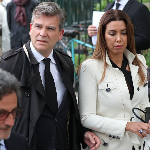 Arnaud Montebourg et sa compagne Amina Walter - Hommage à Guy Bedos en l'église de Saint-Germain-des-Prés à Paris le 4 juin 2020.