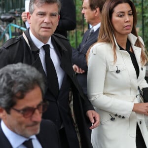 Arnaud Montebourg et sa compagne Amina Walter - Hommage à Guy Bedos en l'église de Saint-Germain-des-Prés à Paris le 4 juin 2020.