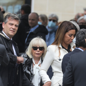 Arnaud Montebourg et sa compagne Amina Walter - Hommage à Guy Bedos en l'église de Saint-Germain-des-Prés à Paris le 4 juin 2020.
