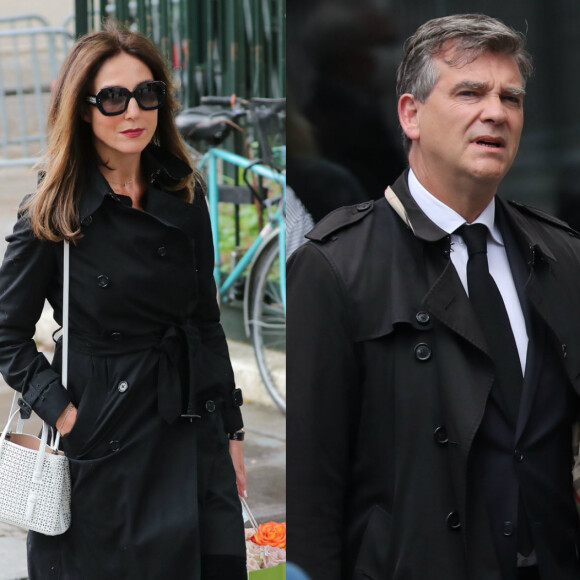 Elsa Zylberstein et Arnaud Montebourg - Hommage à Guy Bedos en l'église de Saint-Germain-des-Prés à Paris le 4 juin 2020.