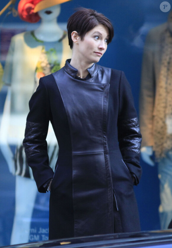 Exclusif - L'actrice de la série "Grey's Anatomy", Chyler Leigh sur le tournage du telefilm "Window Wonderland" à Vancouver. Le 9 mars 2013.