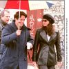 Julia Roberts et Hugh Grant sur le tournage du film Coup de foudre à Notting Hill.