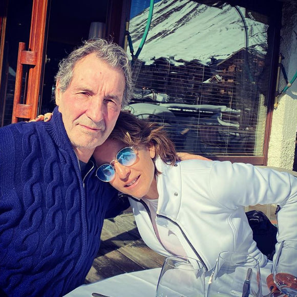 Jean-Jacques Bourdin et Anne Nivat en vacances au ski - 20 février 2020, Instagram