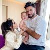 Nabilla Benattia avec Thomas Vergara et Milann, le 21 juin 2020