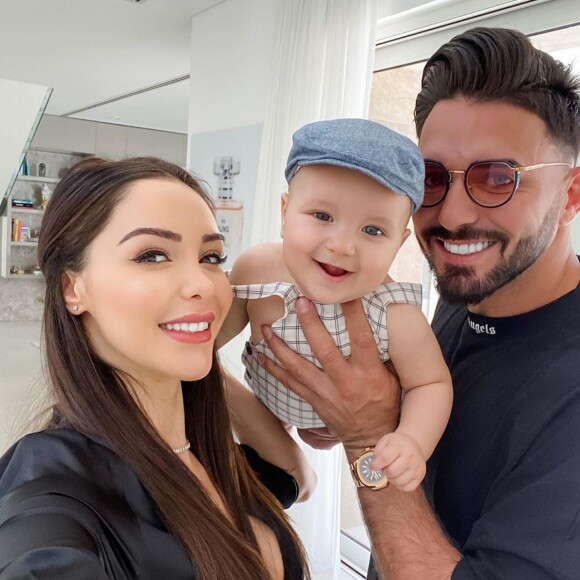 Nabilla Benattia pose avec Thomas Vergara et Milann, sur Instagram, le 12 juin 2020
