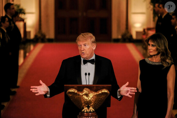 Le president Donald J. Trump et la première dame Melania Trump à la soirée Governors' Ball à La Maison Blanche à Washington, DC, le 9 février 2020
