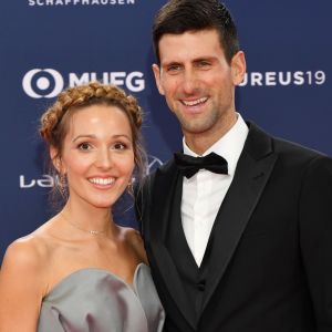 Jelena Djokovic et son mari Novak Djokovic - Les célébrités posent sur le tapis rouge lors de la soirée des "Laureus World sports Awards" à Monaco le 18 février, 2019.