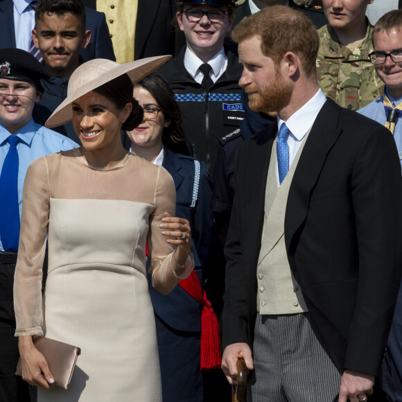 Meghan Markle, duchesse de Sussex, le prince Harry, duc de Sussex lors de la garden party pour les 70 ans du prince Charles au palais de Buckingham à Londres. Le 22 mai 2018