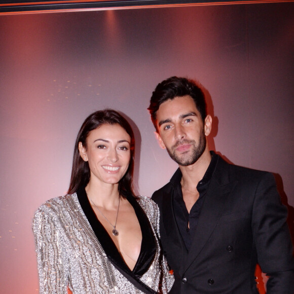 Exclusif - Rachel Legrain-Trapani (Miss France 2007) et son compagnon Valentin Leonard - Soirée de lancement du nouveau parfum Boss "The scent absolute" à l'hôtel Mandarin Oriental à Paris le 13 novembre 2019. © Rachid Bellak/Bestimage