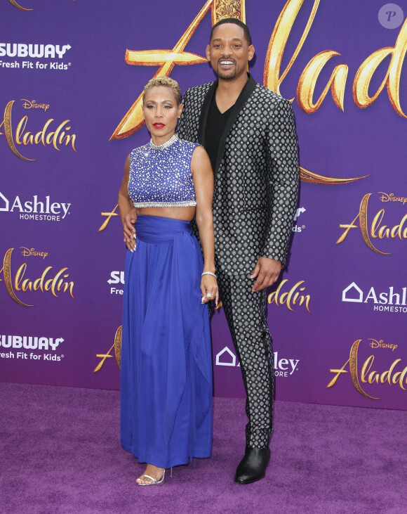 Jada Pinkett Smith et son mari Will Smith à la première du film Aladdin au El Capitan Theatre dans le quartier de Hollywood à Los Angeles, le 21 mai 2019