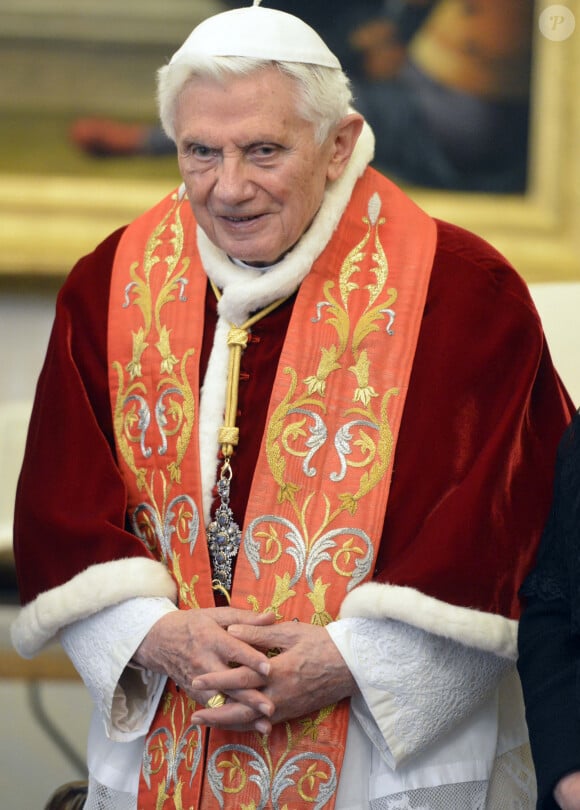 Le Pape Benoit XVI reçoit le president du Guatemala Otto Fernando Perez Molina à Rome, le 16 fevrier 2013.