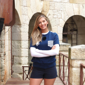 Camille Cerf - Photo prise lors du tournage de "Fort Boyard" en juin 2020.