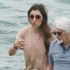 Exclusif - Bernie Ecclestone, sa femme Fabiana Flosi et sa fille Deborah en vacances en famille sur un yacht à Ibiza en Espagne, le 7 juillet 2019.