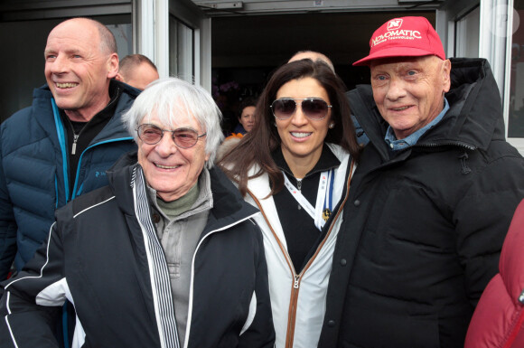 Bernie Ecclestone, Fabiana Flosi et Niki Lauda.