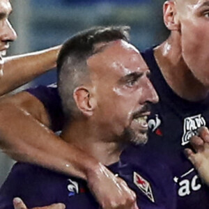 Franck Ribéry a marqué avec la Fiorentina contre la Lazio de Rome le 27 juin 2020.  ANSA/ANGELO CARCONI