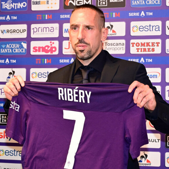 Franck Ribéry lors de sa présentation officielle à Florence le 22 août 2019. Photo by Claudio Giovannini/Ansa/ABACAPRESS.COM