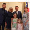 Hugo Lloris et sa femme Marine (ici à l'Elysée avec le couple Macron en juin 2019 pour la remise de la Légion d'honneur au gardien après le titre de champion du monde des Bleus, photo Instagram) ont accueilli le 20 septembre 2019 leur troisième enfant et leur premier garçon, Léandro.