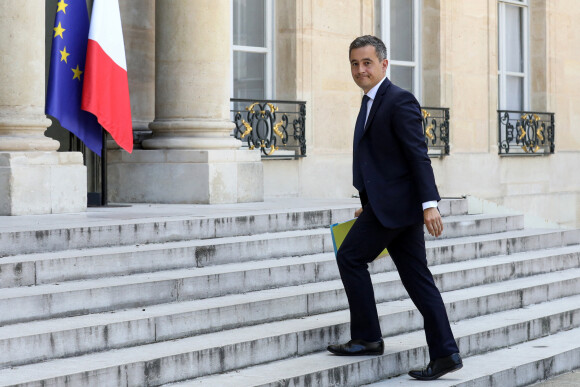 Le nouveau ministre de l'intérieur, Gérald Darmanin arrive au conseil des ministres du 7 juillet 2020, au palais de l'Elysée à Paris. © Stéphane Lemouton / Bestimage