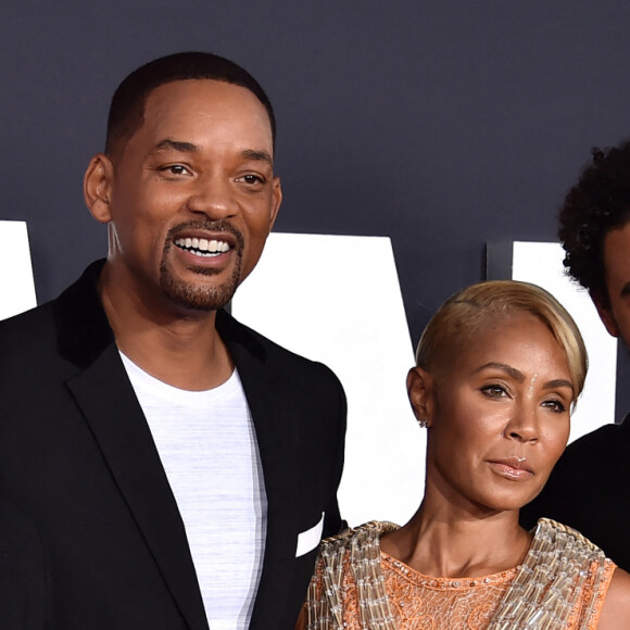 Jaden Smith, Will Smith, Jada Pinkett Smith et Trey Smith à l'avant-première du film "Gemini Man" au cinéma Chinese Theatre à Los Angeles, Californie, Etats-Unis, le 6 octobre 2019.