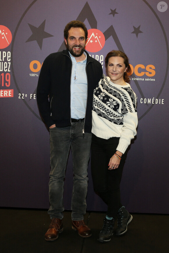 David Mora, Anne-Elisabeth Blateau - Photocall de la soirée d'ouverture du 22ème Festival International du Film de Comédie de l'Alpe d'Huez, le 15 janvier 2019. © Dominique Jacovides/Bestimage