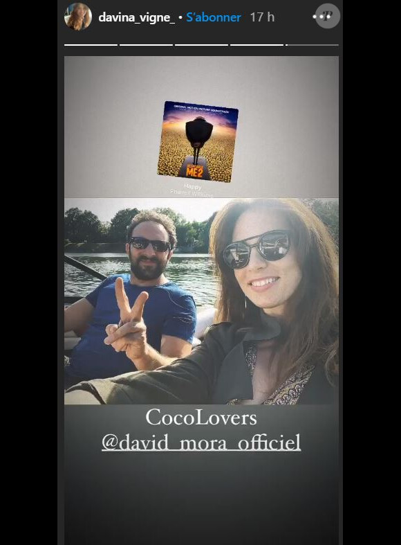 David Mora et Davina Vigné en couple, font un tour en bateau, le 12 juillet 2020