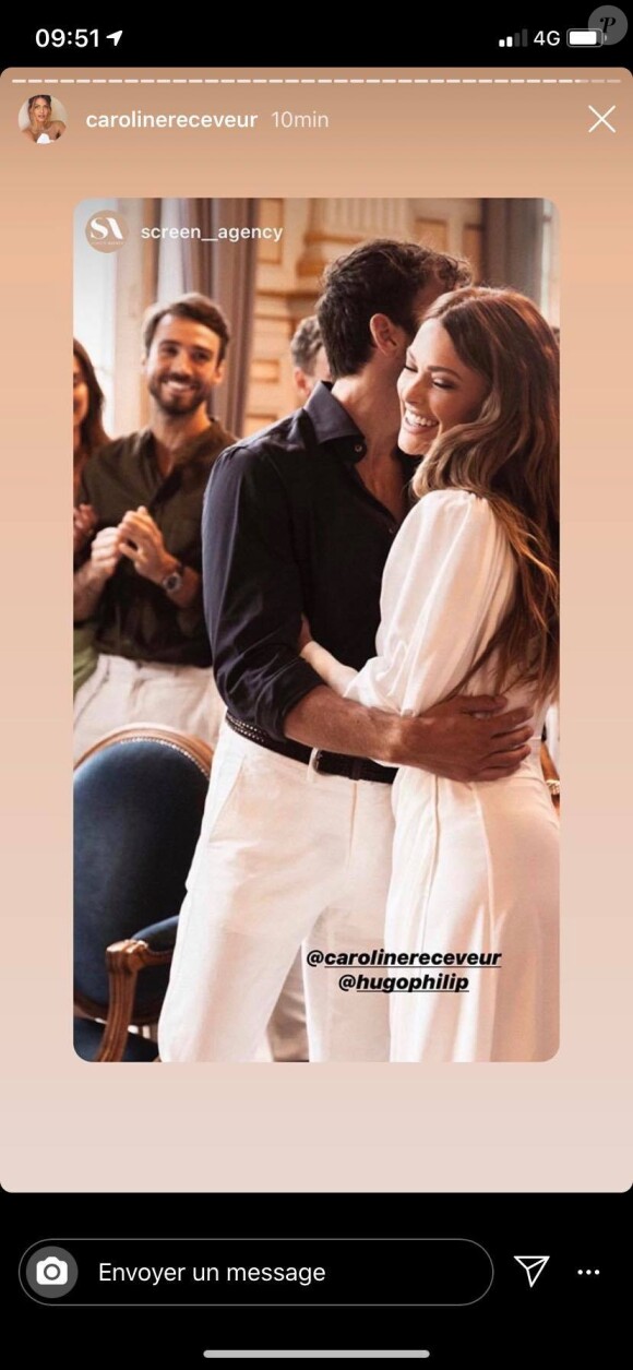 Le mariage d'Hugo Philip et de Caroline Receveur célébré le 11 juillet 2020 à Paris.