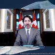 Justin Trudeau - Vidéoconférence de l'ONU sur les finances pour les pays pauvres apres la l'épidémie de coronavirus (COVID-19) le 28 mai 2020.