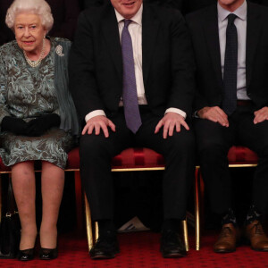 Le prince Charles, la reine Elizabeth II d'Angleterre, Boris Johnson, Justin Trudeau - La reine Elizabeth II d'Angleterre donne une réception à Buckingham Palace à l'occasion du Sommet de l'Otan à Londres, le 3 décembre 2019.