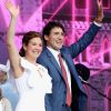 Justin Trudeau, sa femme Sophie Grégoire, leur fille Ella-Grace Margaret et leur fils Xavier James - Célébration du 150e anniversaire du Canada à Ottawa. Le 1er juillet 2017.