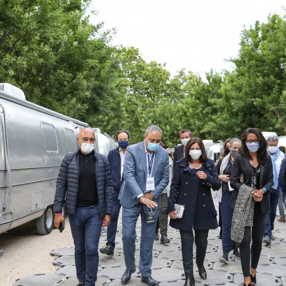 Exclusif - Arnaud Ngatcha, Yannis Chebbi, Anne Hidalgo, maire de Paris, Audrey Pulvar - Le concert de Paris 2020 pour la Fête Nationale à Paris, le 14 juillet 2020. © Veeren Ramsamy / Stephane Lemouton / Bestimage