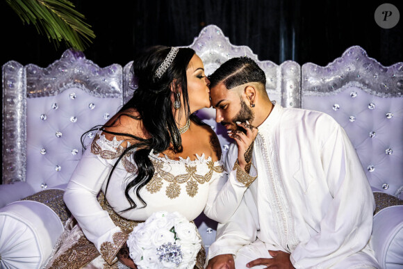 Exclusif - Fiançailles de Sarah Fraisou (Les Anges 8) avec Malik, la cérémonie s'est déroulée dans une salle des fêtes de la région parisienne en présence de leurs familles le 8 juillet 2016.