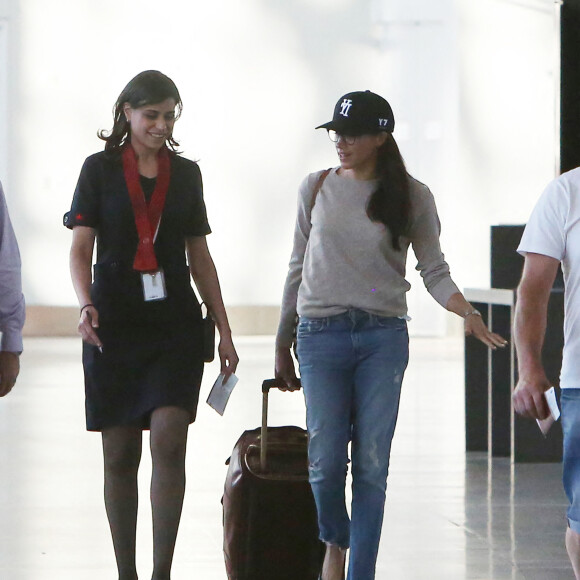 Exclusif - Meghan Markle au départ de l'aéroport de Toronto pour rentrer à Londres le 25 juin 2017.
