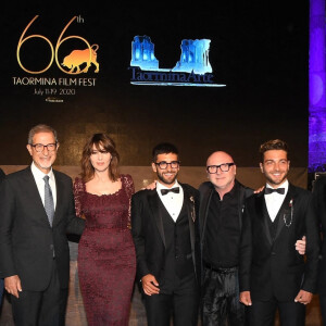 Monica Bellucci assiste à la projection du film "Devotion" consacré aux créateurs Domenico Dolce et Stefano Gabbana, lors du 66e Festival de Taormina. Taormina, le 18 juillet 2020.