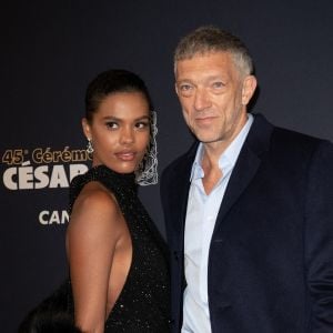 Tina Kunakey et Vincent Cassel aux Césars, le 28 février 2020.