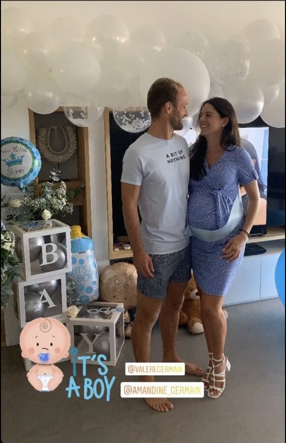 Vamère Germain et sa femme Amandine attendent un petit garçon, story Instagram été 2020.