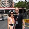 Valère Germain et sa femme Amandine lors du Grand Prix de Monaco en mai 2018. ©Bruno Bebert/Bestimage
