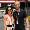 Valère Germain et sa femme Amandine lors du Grand Prix de Monaco en mai 2018. ©Bruno Bebert/Bestimage