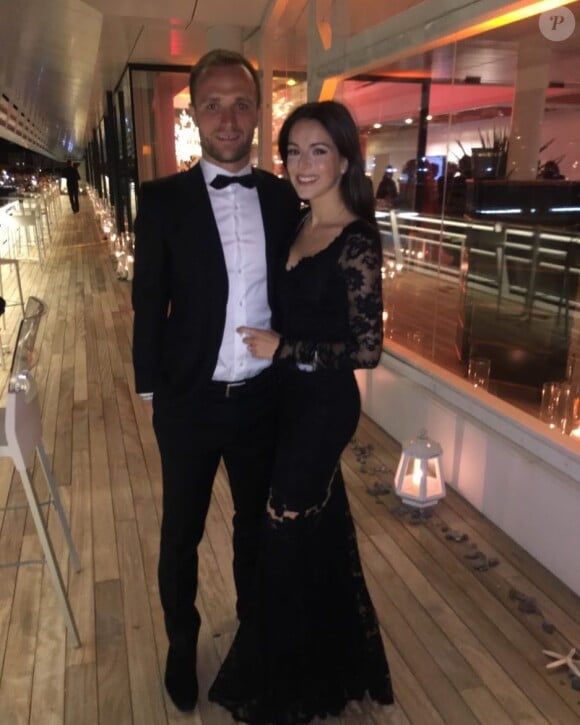 Valère Germain et sa femme Amandine en mars 2017 à la soirée de gala de la Fondation Princesse Charlene de Monaco, photo Instagram