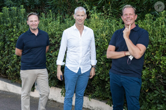 Exclusif - Christophe Pinguet, Franck Riester et Lionel Laval - Pièce "Le Jeune Noir à L'Epée" sur la scène du théâtre de Verdure lors de la 36ème édition du Festival de Ramatuelle. Le 10 août 2020 © Cyril Bruneau / Festival de Ramatuelle / Bestimage